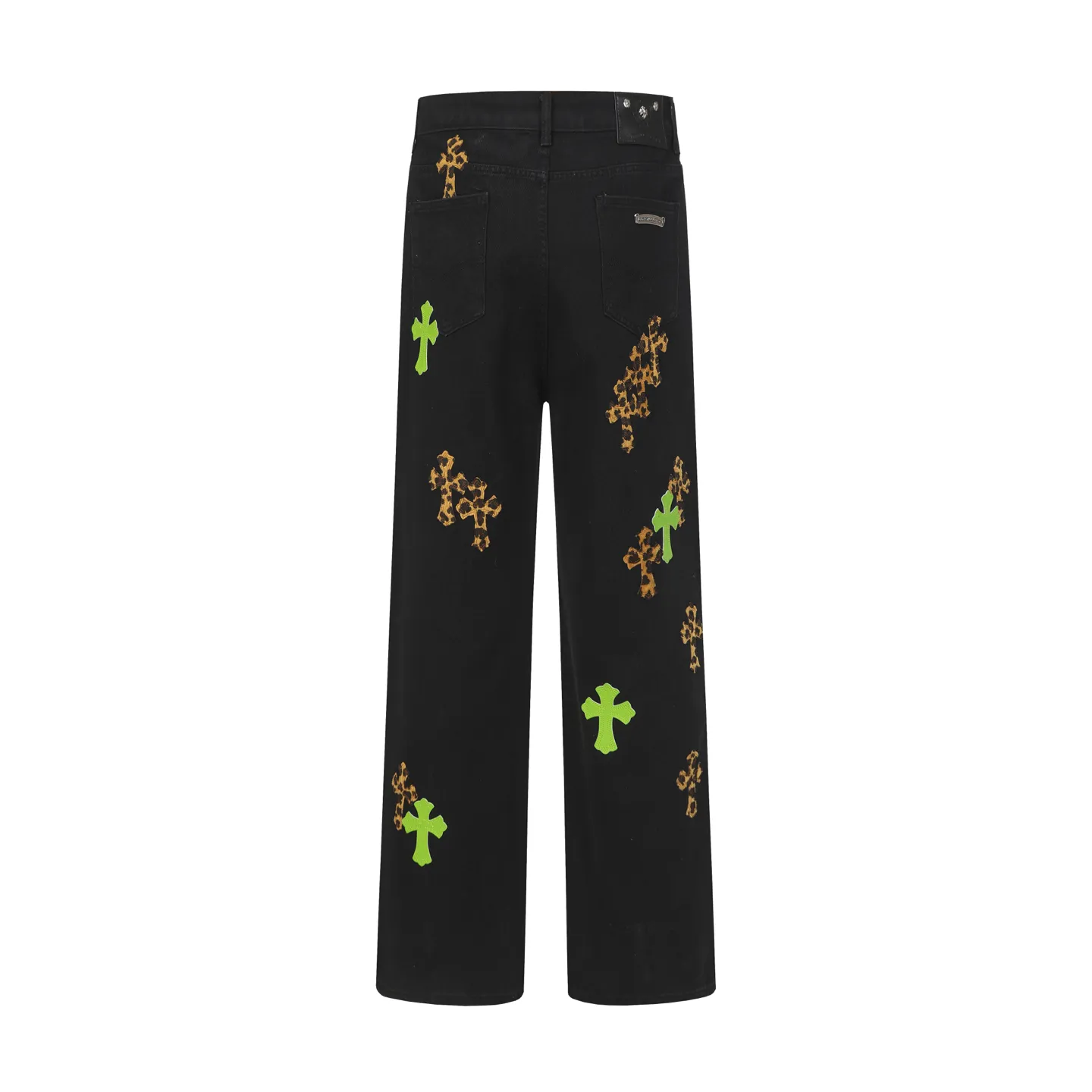 P270 Cross-border model, please do not place an order if you are pursuing quality - Chrome Hearts/Chrome Hearts Cross ✝️Leopard print embroidered washed jeans, trousers and casual pants - High weight, high density and high quality. The wool is soft, delicate and skin-friendly. It feels soft and silky. It has excellent warmth and skin-friendly properties - Custom-woven and dyed with no color difference. No matter the fabric or workmanship details, it beats the ordinary version on the market - Hardware zipper accessories are all customized, full of details -Colour: washed black -Size: 28 30 32 34 36